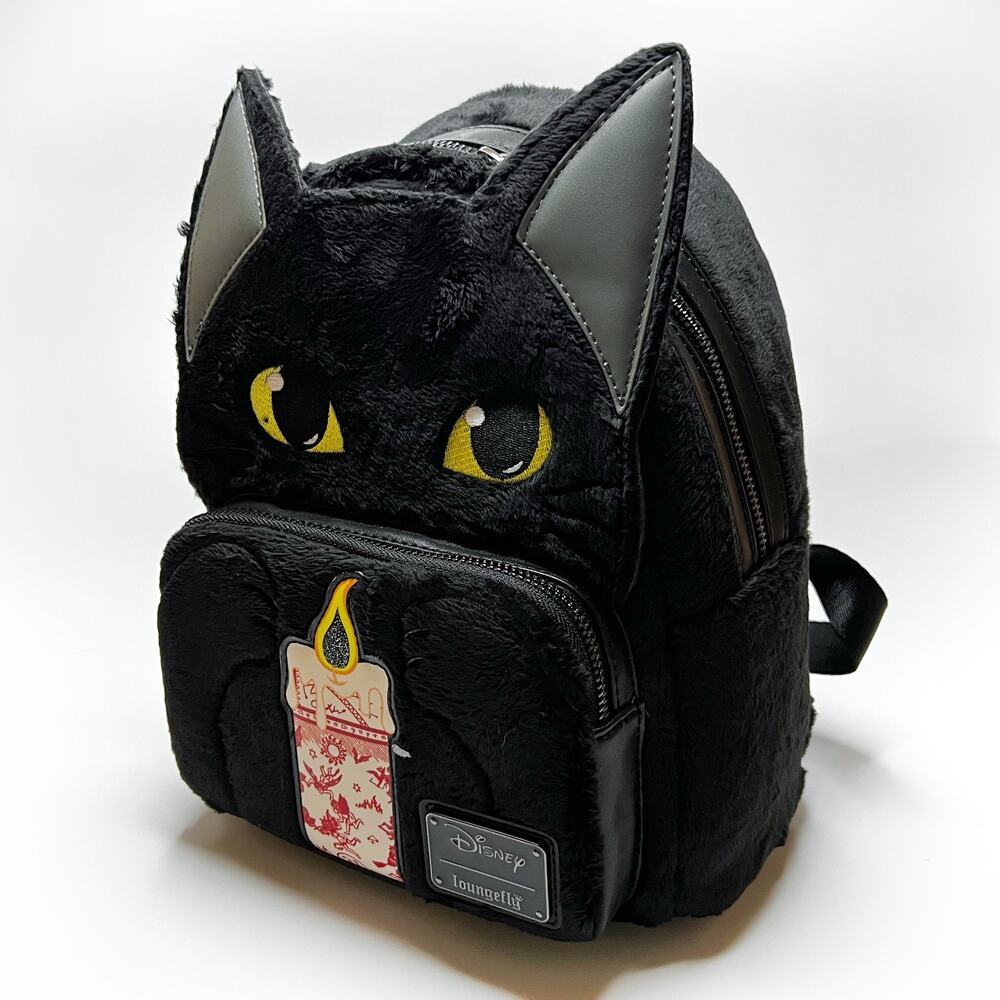 Binx Hocus Pocus Fuzzy cat Loungefly Mini Backpack NWT